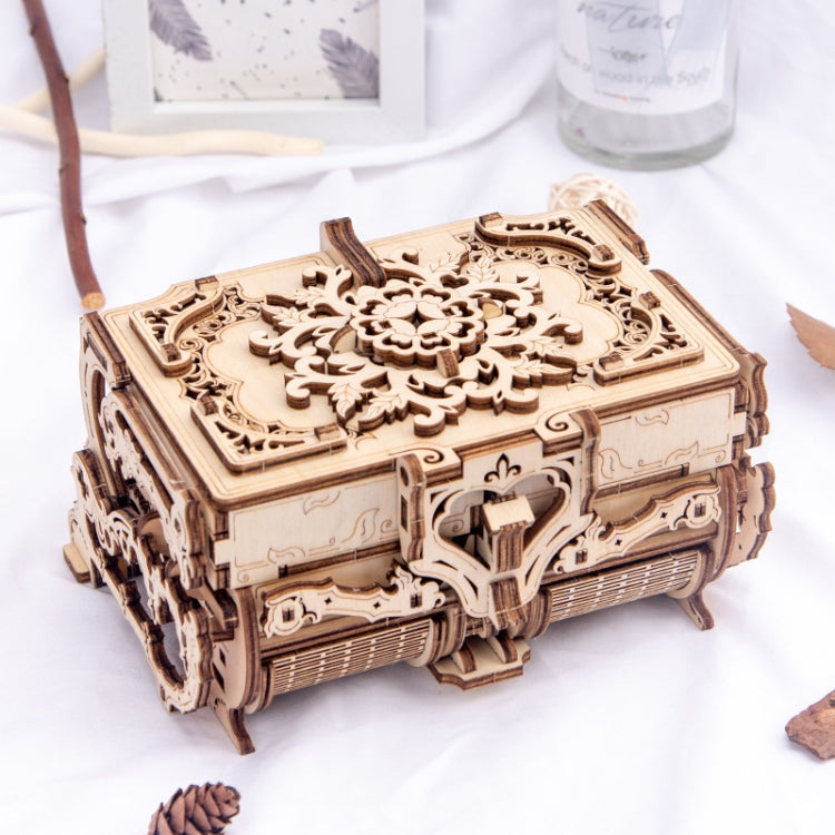 Wooden Machinery Antique Box DIY Gift Gear Rotating Model 3D Assembly Puzzle Educational Toy - Model Toys by buy2fix | Online Shopping UK | buy2fix