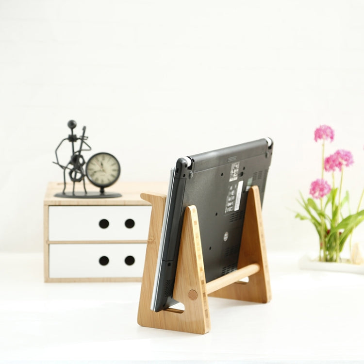 Medium  Bamboo Wood Computer Cooling Bracket Beech Wood Tablet Desktop Storage Rack - Computer & Networking by buy2fix | Online Shopping UK | buy2fix