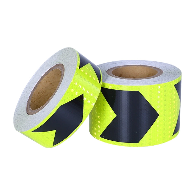 2 PCS Fluorescent Yellow Black Arrow Truck Sign Sticker Corridor Reflective Floor Stickers, Specification: 5cm x 20m - Reflective Material by buy2fix | Online Shopping UK | buy2fix