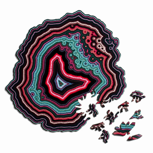 Allotype Agate Puzzle Difficult Wooden Jigsaw Puzzle Toy(Black) - Puzzle Toys by buy2fix | Online Shopping UK | buy2fix