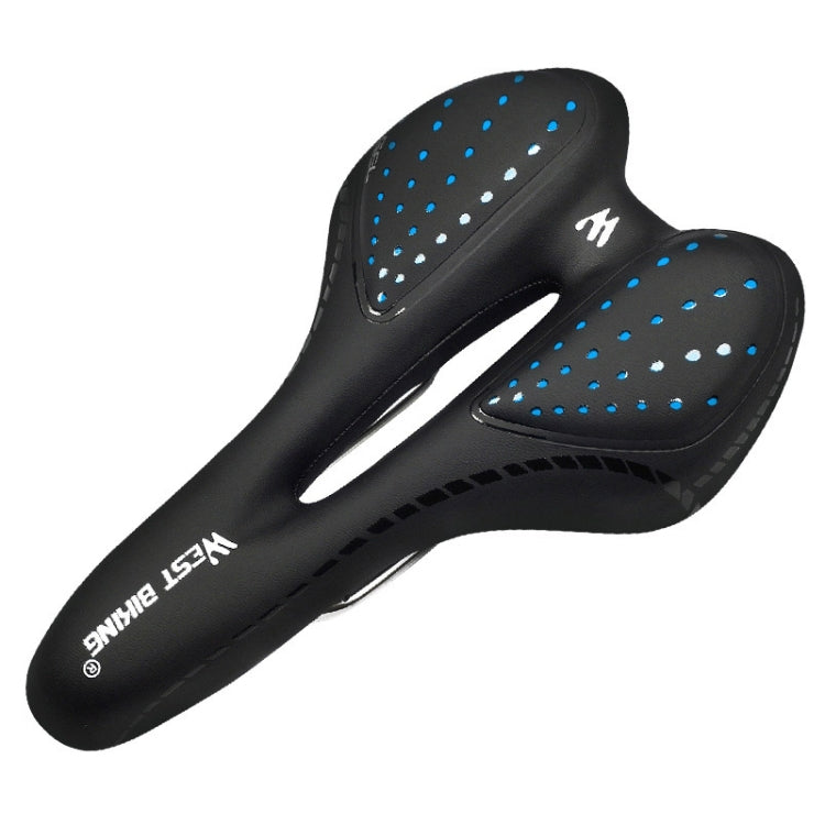 WEST BIKING YP0801086 Silicone Thickened Soft And Comfortable Bicycle Seat(Black Blue) - Outdoor & Sports by WEST BIKING | Online Shopping UK | buy2fix