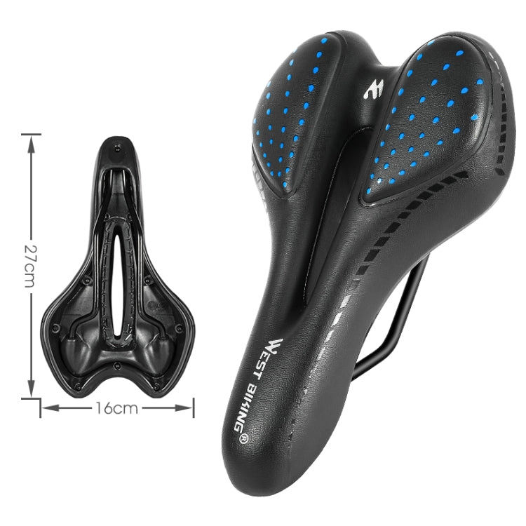 WEST BIKING YP0801086 Silicone Thickened Soft And Comfortable Bicycle Seat(Black Blue) - Outdoor & Sports by WEST BIKING | Online Shopping UK | buy2fix