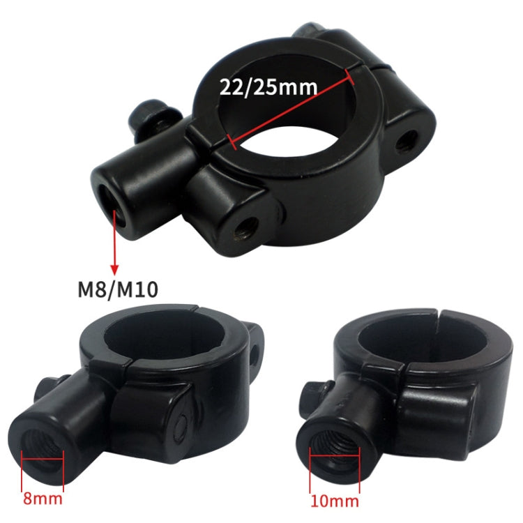 6 PCS Motorcycle Modification Accessories Handlebar Mirror Holder(M8 22mm Black) - Holder by buy2fix | Online Shopping UK | buy2fix