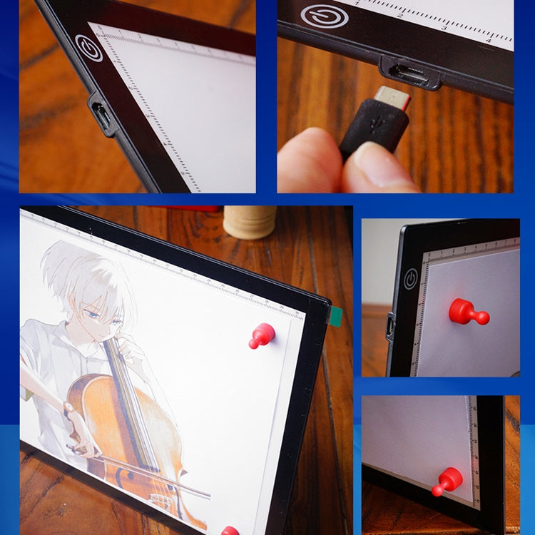 Copy Station Anime Drain Station LED Copy Board With Magnetic Suction Light Board Drawing Plate With USB Cable, Specification: A3 3 Gear Dimming (Black) -  by buy2fix | Online Shopping UK | buy2fix