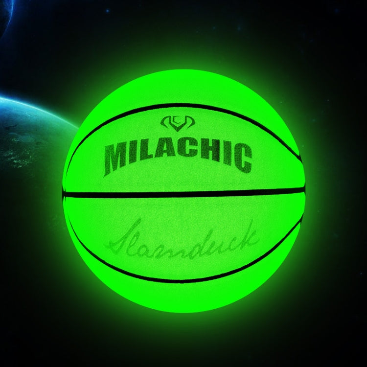 MILACHIC Number 7 Fluorescent Green Holographic Reflective Basketball - Balls by MILACHIC | Online Shopping UK | buy2fix