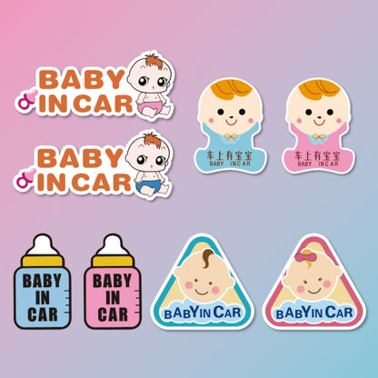 10 PCS There Is A Baby In The Car Stickers Warning Stickers Style: CT203 Baby P Girl Triangle Magnetic Stickers - Warning Sticker by buy2fix | Online Shopping UK | buy2fix