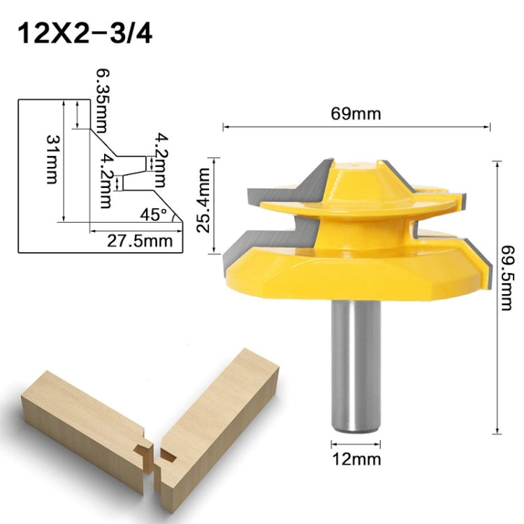 Woodworking Engraving Machine Milling Cutter 45 Degree Jointing Knife, Model: 12x2-3/4mm - Others by buy2fix | Online Shopping UK | buy2fix