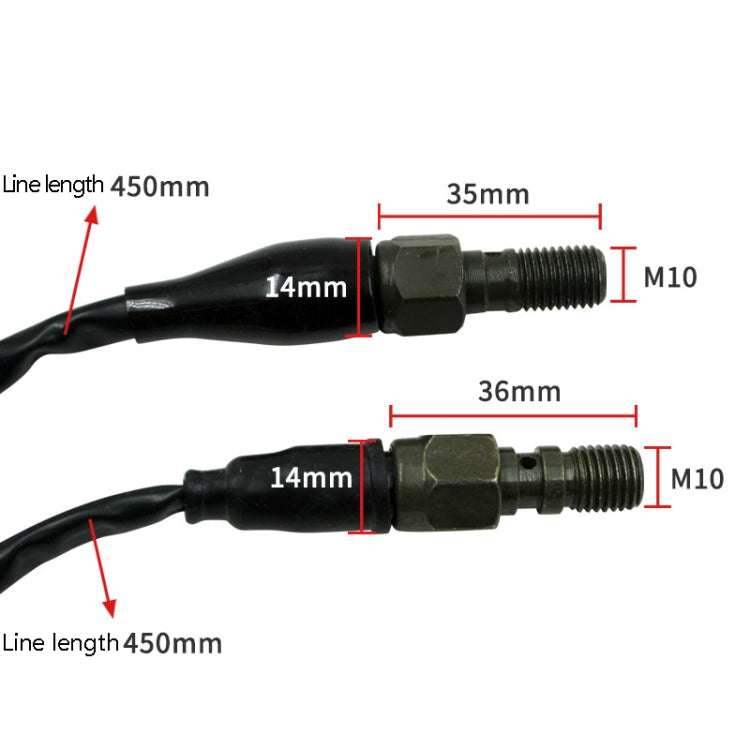 2 PCS Motorcycle Modified Accessories Disc Brake Hydraulic Switch Line, Specification: M10 x 1.25mm Square Plug - Motorbike Brakes by buy2fix | Online Shopping UK | buy2fix