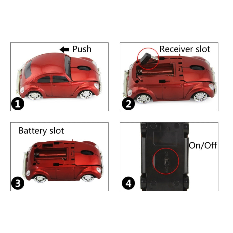 CM0010B 1200 DPI 3-keys Car Shape Wireless Mouse(Yellow) - Computer & Networking by buy2fix | Online Shopping UK | buy2fix