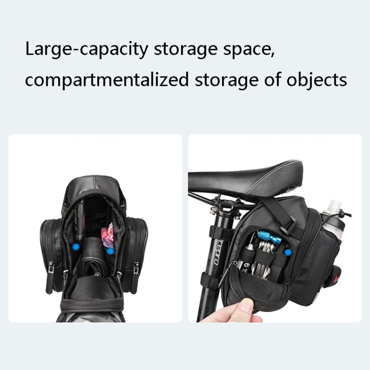 Rhinowalk X21557  Bicycle Rainproof Tail Bag Large Capacity Folding Road Bike Riding Backpack(Black) - Bicycle Bags by Rhinowalk | Online Shopping UK | buy2fix