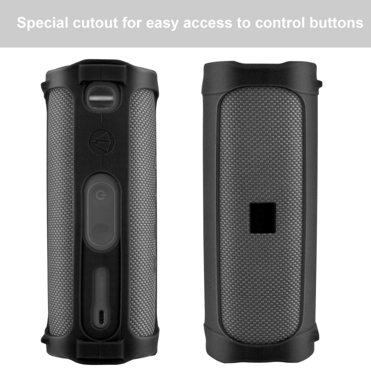 Suitable for JBL Flip5 Speaker Silicone Protective Sleeve Hollow Portable Soft Silicone Sleeve(Black) - Protective Case by buy2fix | Online Shopping UK | buy2fix