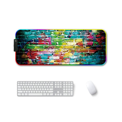 250x350x3mm F-01 Rubber Thermal Transfer RGB Luminous Non-Slip Mouse Pad(Colorful Brick) - Mouse Pads by buy2fix | Online Shopping UK | buy2fix