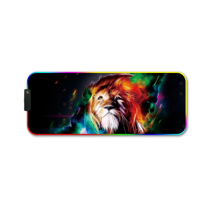 300x350x3mm F-01 Rubber Thermal Transfer RGB Luminous Non-Slip Mouse Pad(Colorful Lion) - Mouse Pads by buy2fix | Online Shopping UK | buy2fix