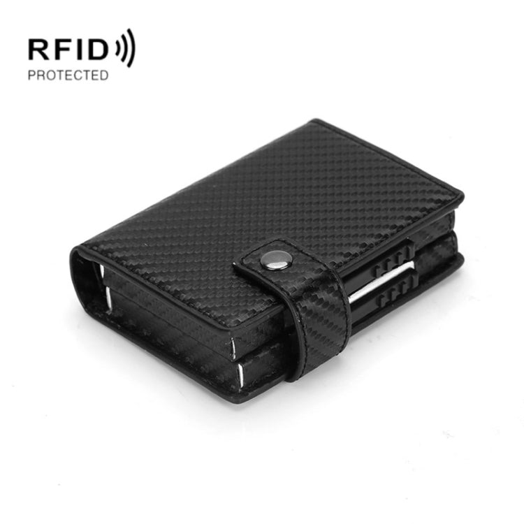 Dual Card Aluminum Alloy Card Box RFID Anti-Theft Wallet(Carbon Fiber Pattern Black) - Antimagnetic RFID Package by buy2fix | Online Shopping UK | buy2fix