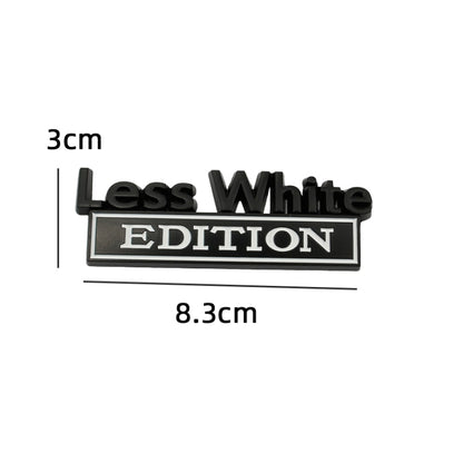 2 PCS Car Metal Leaf Board Label Less White Edition Modified Body Labeling(Black White) - Decorative Sticker by buy2fix | Online Shopping UK | buy2fix