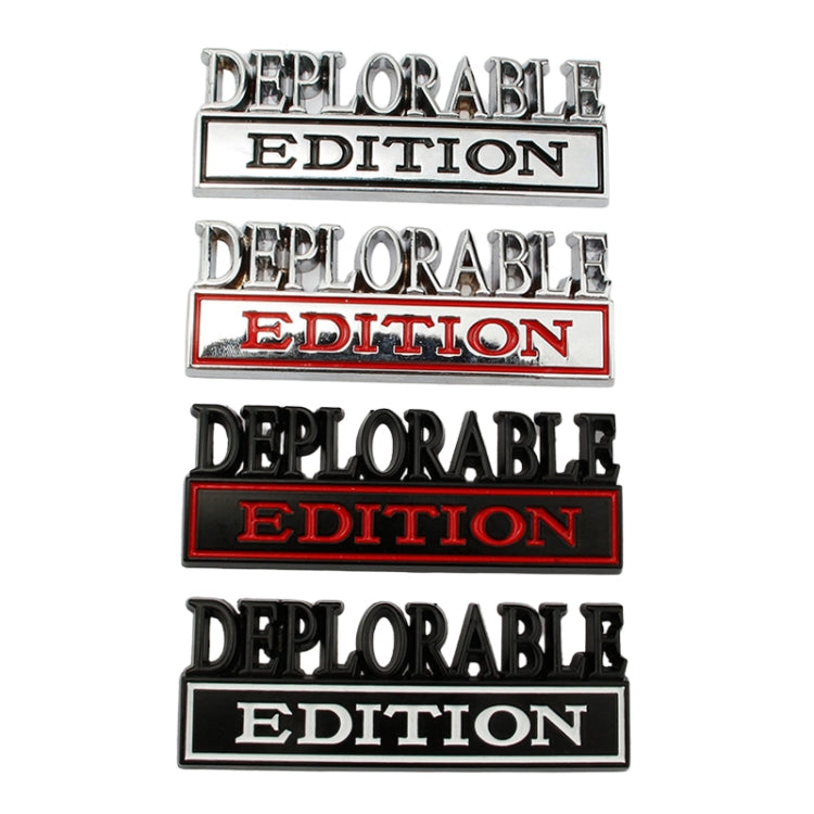 2 PCS Car Modified Metal Car Standard DEPLORABLE Edition Car Stickers(Black White) - Decorative Sticker by buy2fix | Online Shopping UK | buy2fix