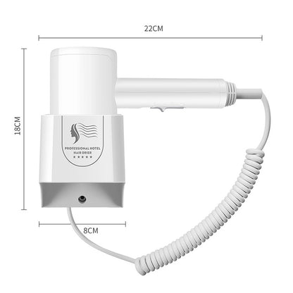 Hotel Hair Dryer Wall Mount High Power Hair Dryer Household Hair Cylinder Dryer, CN Plug(Hotel Hairdryer White) - Hair Dryers & Parts by buy2fix | Online Shopping UK | buy2fix