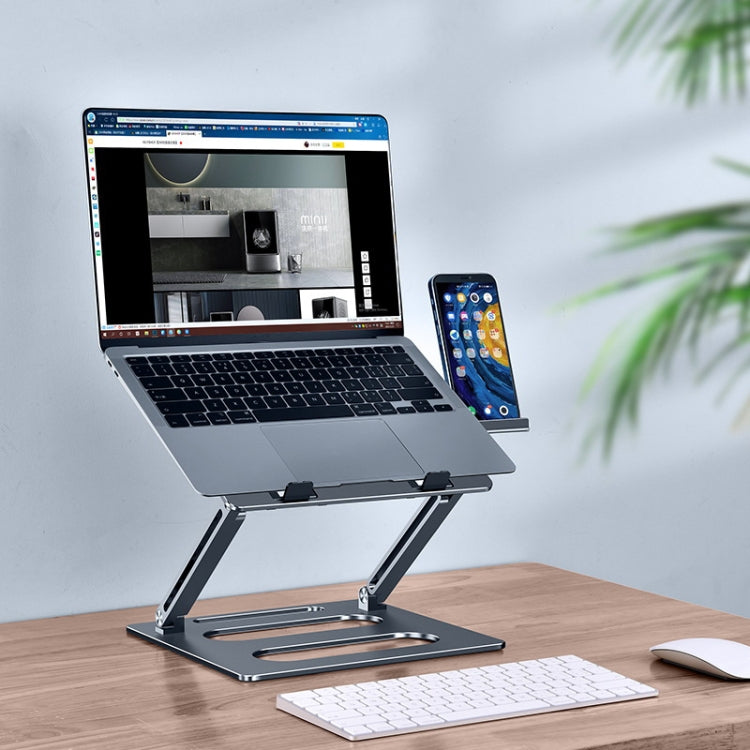 Oatsbasf Z08 Metal Notebook Support Adjustable Desktop Increase Notebook Stand(Gray) - Computer & Networking by Oatsbasf | Online Shopping UK | buy2fix