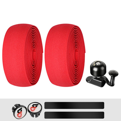 WEST BIKING YP1602782 Bicycle Bells With Supernouncing EVA Back Rubber Band Bell Combination Set(Red Tape + Black Bell) - Decorative Accessories by WEST BIKING | Online Shopping UK | buy2fix