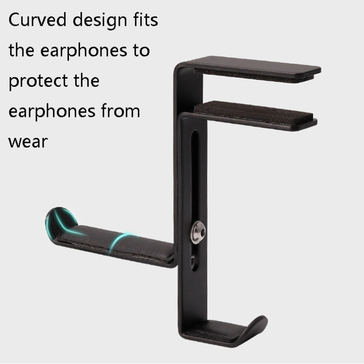 JD039 Metal Clip Earphone Holder Desktop Headset Hook(Black) - Headset Stand by buy2fix | Online Shopping UK | buy2fix