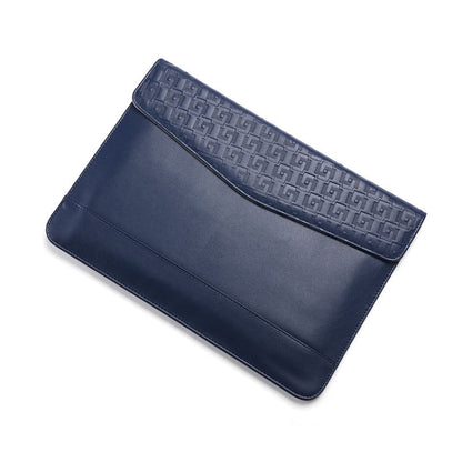 Horizontal  Embossed Notebook Liner Bag Ultra-Thin Magnetic Holster, Applicable Model: 13-14 inch(Dark Blue) - 13.3 inch by buy2fix | Online Shopping UK | buy2fix