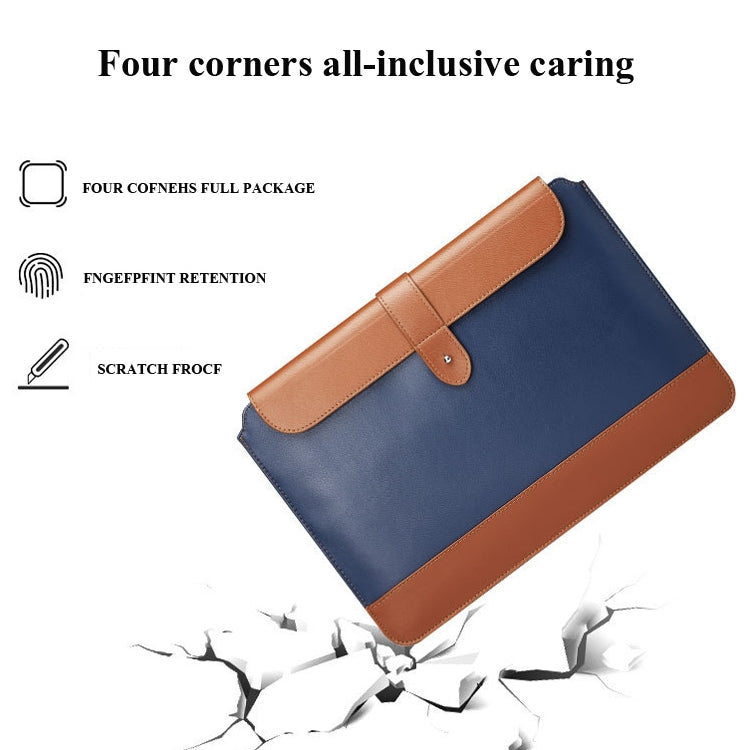 Horizontal Microfiber Color Matching Notebook Liner Bag, Style: Liner Bag  (Blue + Brown), Applicable Model: 14-15.4 Inch - 15 inch by buy2fix | Online Shopping UK | buy2fix