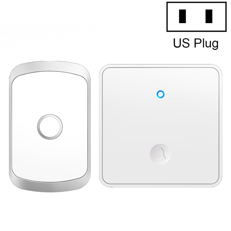 CACAZI FA50 1 For 1 Push-button Self-generating Wireless Doorbell, Plug:US Plug(White) - Wireless Doorbell by CACAZI | Online Shopping UK | buy2fix