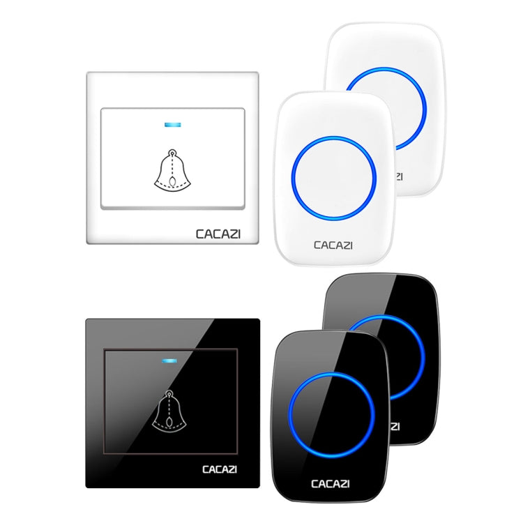 CACAZI H10 1 For 2 Home Wireless Music Doorbell without Battery, Plug:UK Plug(White) - Wireless Doorbell by CACAZI | Online Shopping UK | buy2fix