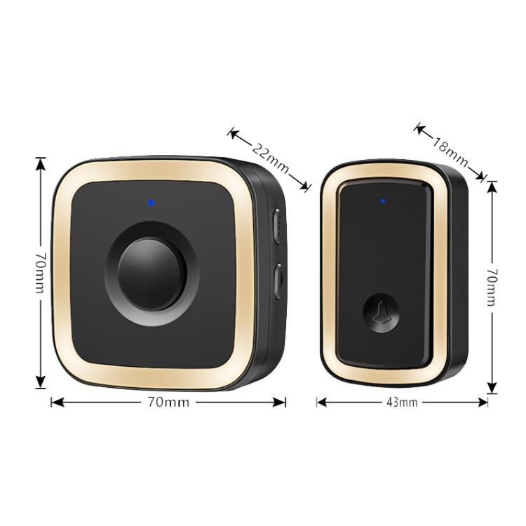 CACAZI A58 1 For 1 Smart Wireless Doorbell without Battery, Plug:US Plug(Gold) - Wireless Doorbell by CACAZI | Online Shopping UK | buy2fix