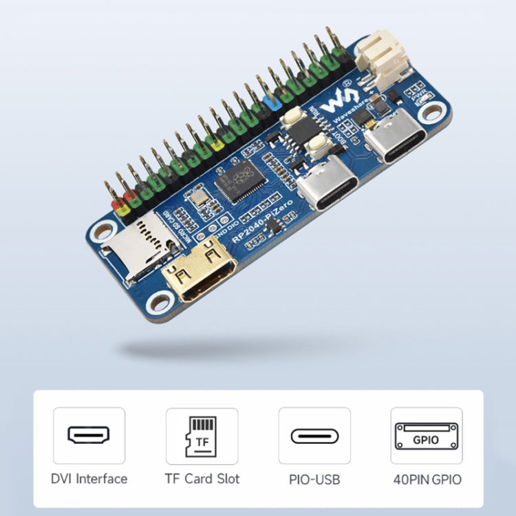 Waveshare 25506 RP2040-PiZero Development Board, Based On Raspberry Pi RP2040, 264KB SRAM And 16MB - Modules Expansions Accessories by Waveshare | Online Shopping UK | buy2fix