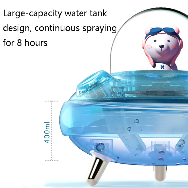 HO3 UFO Double Spraying Pet Humidifier Home Air Nebulizer Water Replenishing Instrument, Colour: Battery Model (Pink) - Home & Garden by buy2fix | Online Shopping UK | buy2fix