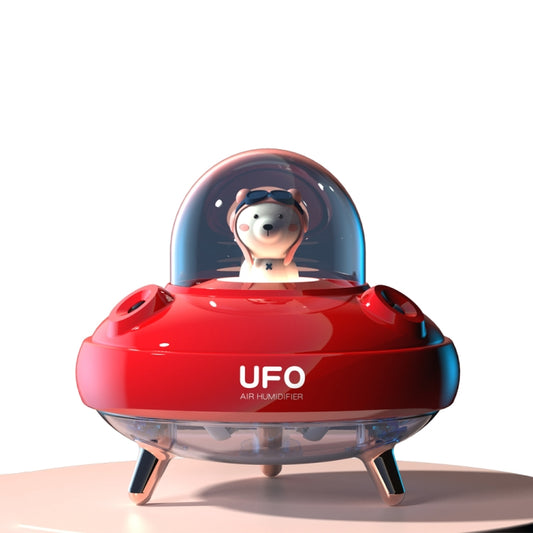 HO3 UFO Double Spraying Pet Humidifier Home Air Nebulizer Water Replenishing Instrument, Colour: Plug-in Model (Red) - Home & Garden by buy2fix | Online Shopping UK | buy2fix