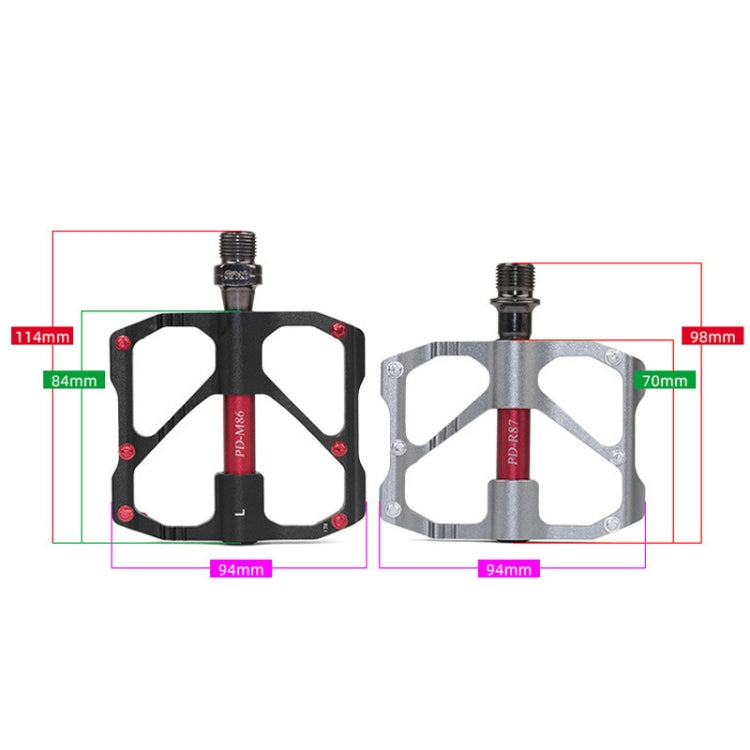 1 Pair PROMEND Mountain Bike Road Bike Bicycle Aluminum Pedals(PD-M86 Red) - Pedals by PROMEND | Online Shopping UK | buy2fix