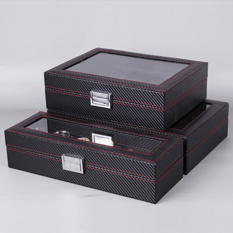 Carbon Fiber PU Leather Watch Box Jewelry Storage Box Packaging Box, Style: 10 Watch Positions - Watch Storages by buy2fix | Online Shopping UK | buy2fix