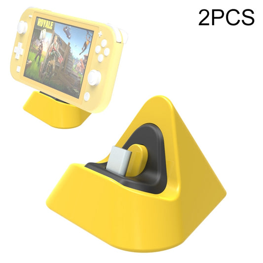 2 PCS DOBE TNS-19062 Host Charging Bottom Portable Triangle Game Console Charger For Switch / Lite(Yellow) - Charger & Power by DOBE | Online Shopping UK | buy2fix