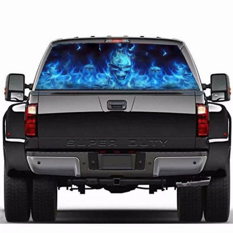 D-738 Burning Skull Car Rear Window Sticker Color Graphic Sticker, 135x36cm - In Car by buy2fix | Online Shopping UK | buy2fix