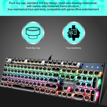 104 Keys Green Shaft RGB Luminous Keyboard Computer Game USB Wired Metal Mechanical Keyboard, Cabel Length:1.5m, Style: Double Imposition Version (Blue White) - Wired Keyboard by buy2fix | Online Shopping UK | buy2fix