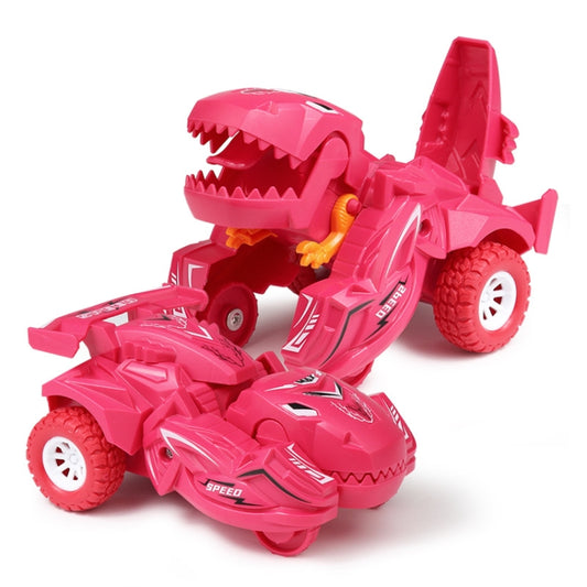 2 PCS Dinosaur Deformation Car Children Inertial Sliding Car Model Toy(Rose Red) - Model Toys by buy2fix | Online Shopping UK | buy2fix