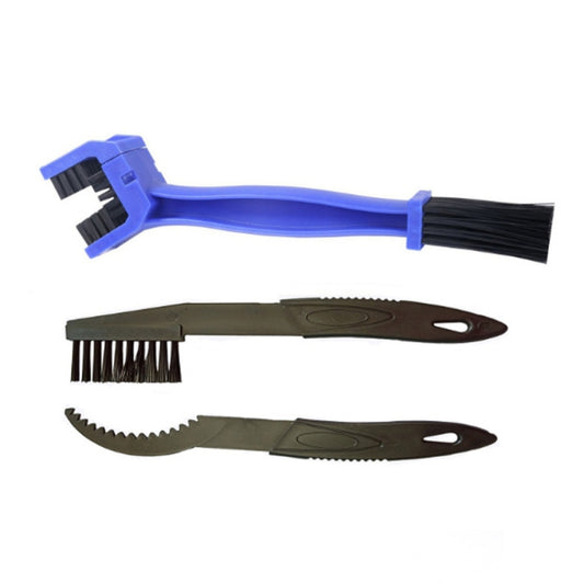 5 Set BG-7168 Bicycle And Motorcycle Cleaning Brush Three-Sided Chain Brush, Colour: Blue + Small Brush - Outdoor & Sports by buy2fix | Online Shopping UK | buy2fix