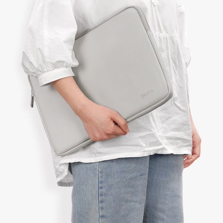 Baona BN-Q001 PU Leather Laptop Bag, Colour: Apricot + Power Bag, Size: 13/13.3/14 inch - 14.1 inch by Baona | Online Shopping UK | buy2fix