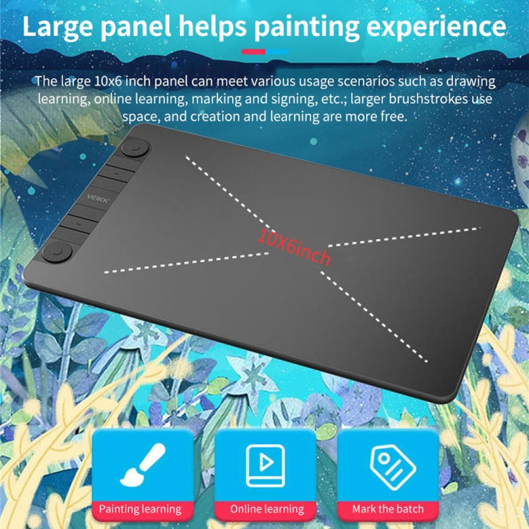 VEIKK VK1060PRO Digital Tablet Hand-Painted Board Electronic Drawing Board Can Connected To Mobile Phone -  by VEIKK | Online Shopping UK | buy2fix