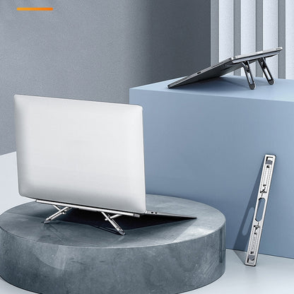 Oatsbasf K01 Adjustable Desktop Heightening Base Aluminum Alloy Radiator Folding Laptop Stand(Gray) - Computer & Networking by Oatsbasf | Online Shopping UK | buy2fix