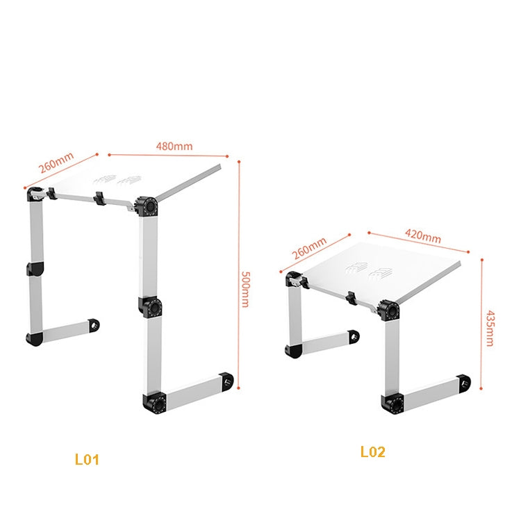 Oatsbasf Folding Computer Desk Laptop Stand Foldable Lifting Heightening Storage Portable Rack,Style: L02  Black - Laptop Stand by Oatsbasf | Online Shopping UK | buy2fix