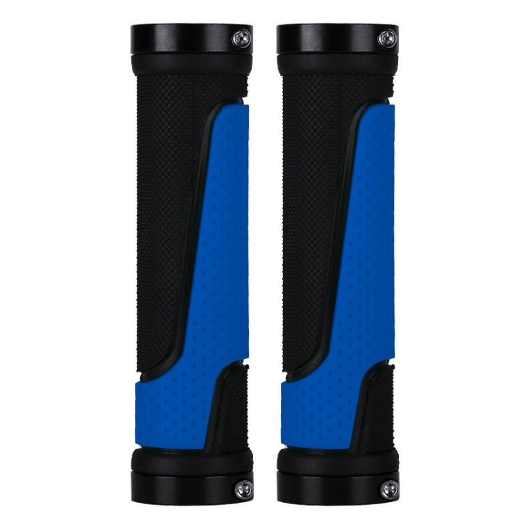 2 Pairs BG-0404 Bicycle Rubber Handle Cover The Mountain Bike Bilateral Lock Dead Anti-Slip Handle Cover(Blue) - Outdoor & Sports by buy2fix | Online Shopping UK | buy2fix