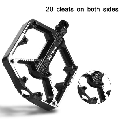 WEST BIKING Bicycle Aluminum Alloy Chromium Molybdenum Steel Axle Pedal(Black) - Pedals by WEST BIKING | Online Shopping UK | buy2fix