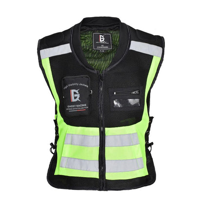 GHOST RACING GR-Y06 Motorcycle Riding Vest Safety Reflective Vest, Size: XL(Fluorescent Green) - In Car by GHOST RACING | Online Shopping UK | buy2fix