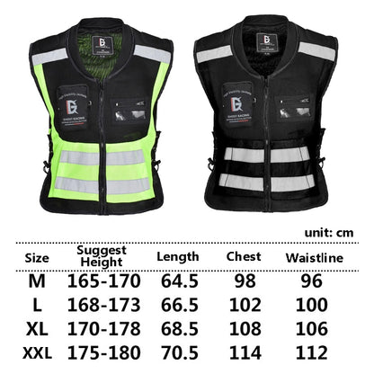 GHOST RACING GR-Y06 Motorcycle Riding Vest Safety Reflective Vest, Size: XL(Black) - In Car by GHOST RACING | Online Shopping UK | buy2fix