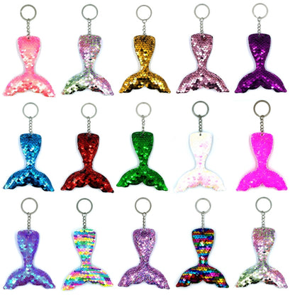 10 PCS Reflective Mermaid Keychain Sequins Mermaid Tail Accessories Car Luggage Pendant(Pink 59) - In Car by buy2fix | Online Shopping UK | buy2fix