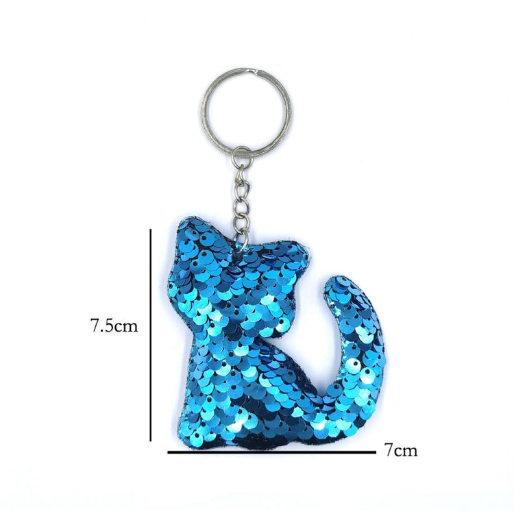 10 PCS PET Sequins Reflective Cat Keychain Bag Car Pendant, Colour: Royal Blue - In Car by buy2fix | Online Shopping UK | buy2fix