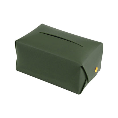 2 PCS Car Leather Tissue Box Home Paper Towel Storage Box(Army Green) - In Car by buy2fix | Online Shopping UK | buy2fix